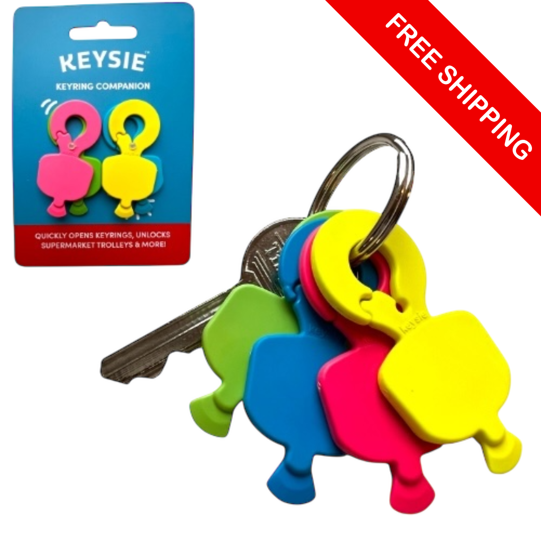 Keysie 4-Pack | Multi-Purpose Nail Saving Keyring Attachment