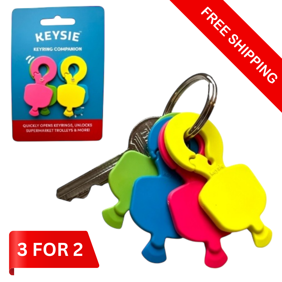 Keysie 4-Pack | Multi-Purpose Nail Saving Keyring Attachment