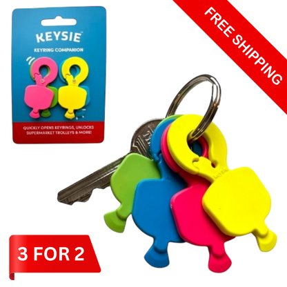 Keysie 4-Pack | Multi-Purpose Nail Saving Keyring Attachment