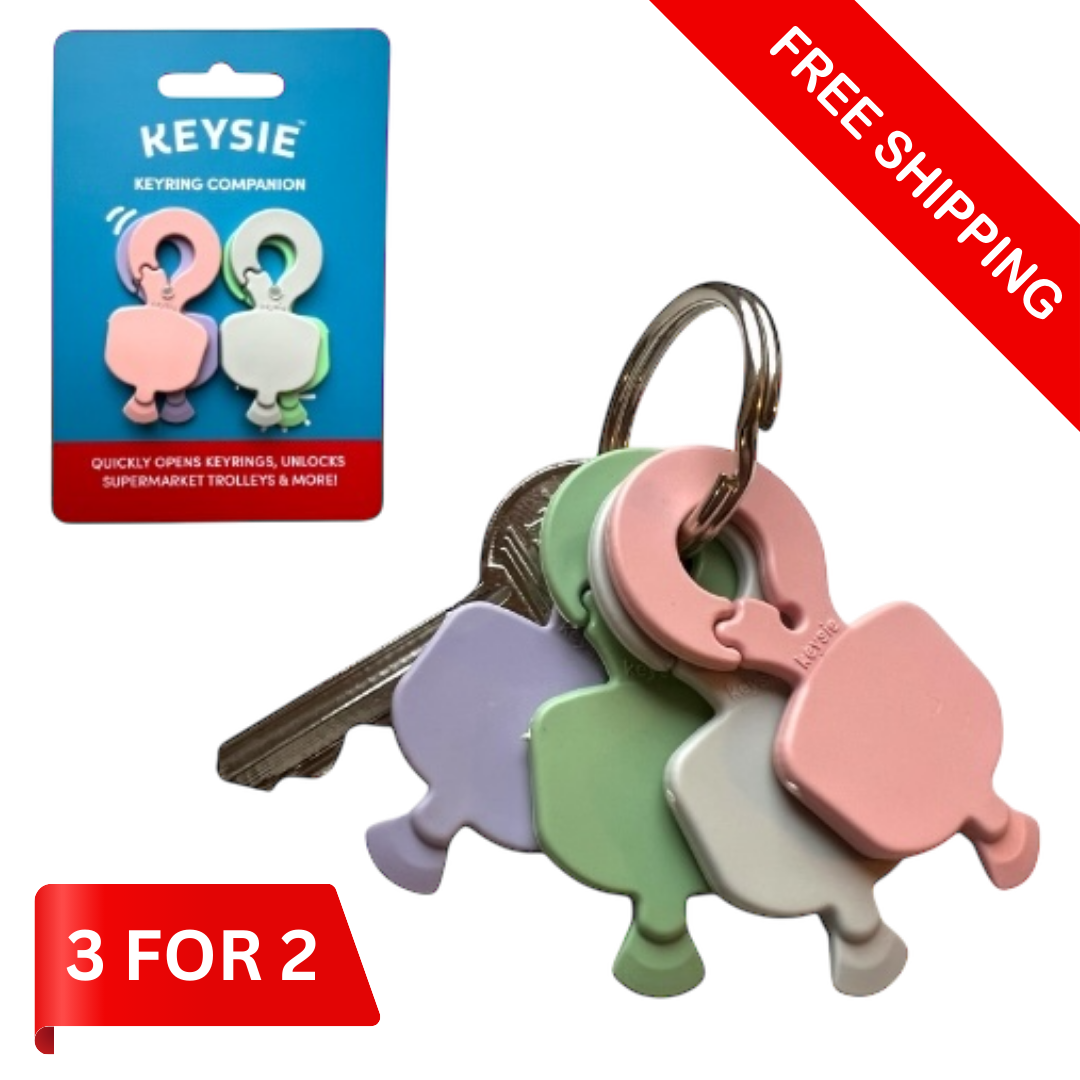 Keysie 4-Pack | Multi-Purpose Nail Saving Keyring Attachment