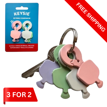 Keysie 4-Pack | Multi-Purpose Nail Saving Keyring Attachment