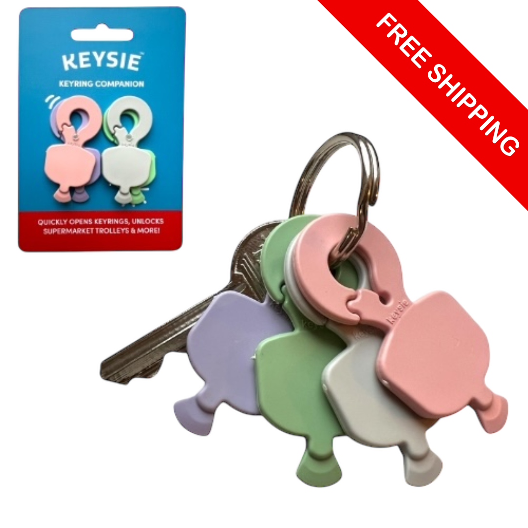 Keysie 4-Pack | Multi-Purpose Nail Saving Keyring Attachment