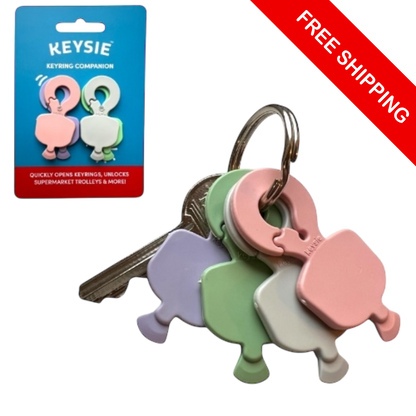 Keysie 4-Pack | Multi-Purpose Nail Saving Keyring Attachment